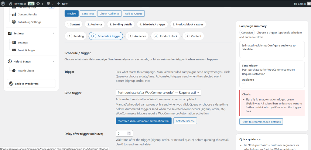 FlowPress screenshot: Campaigns-5
