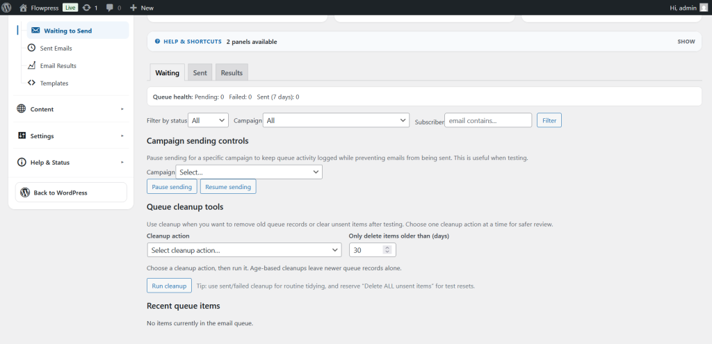 FlowPress screenshot: Email-2