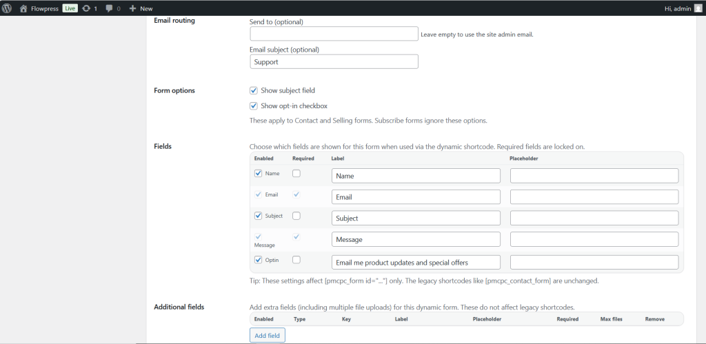 FlowPress screenshot: Forms-4