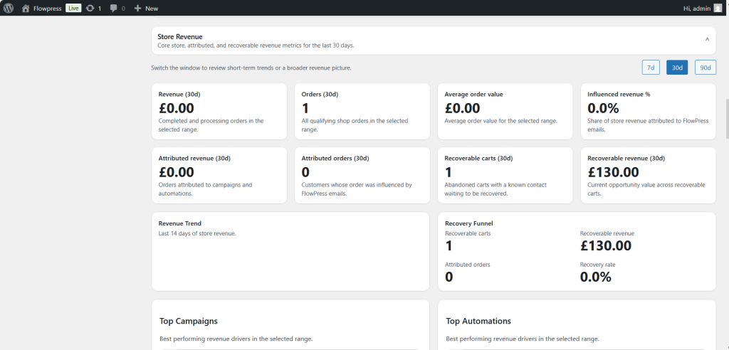 FlowPress screenshot: overview-6