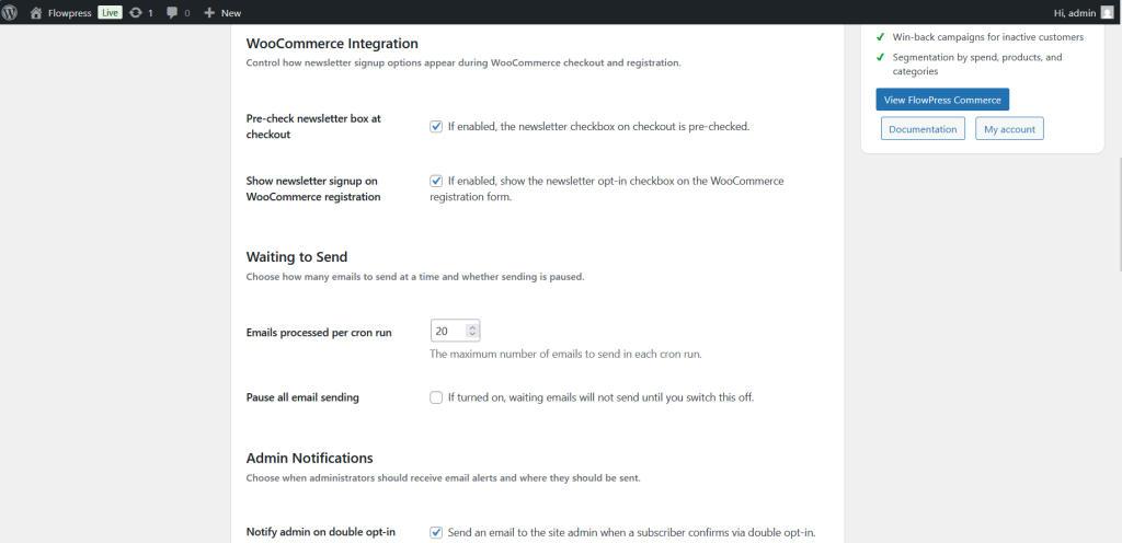 FlowPress screenshot: settings-3