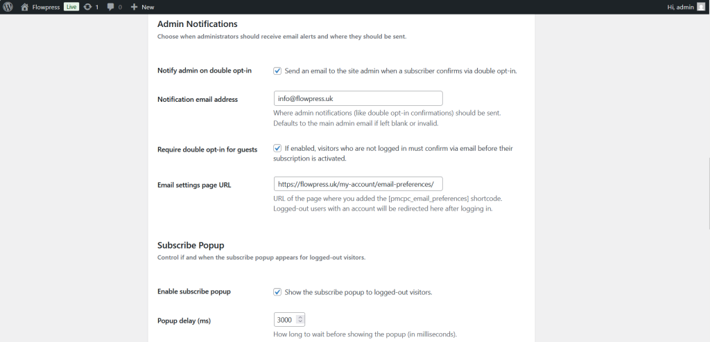 FlowPress screenshot: settings-4