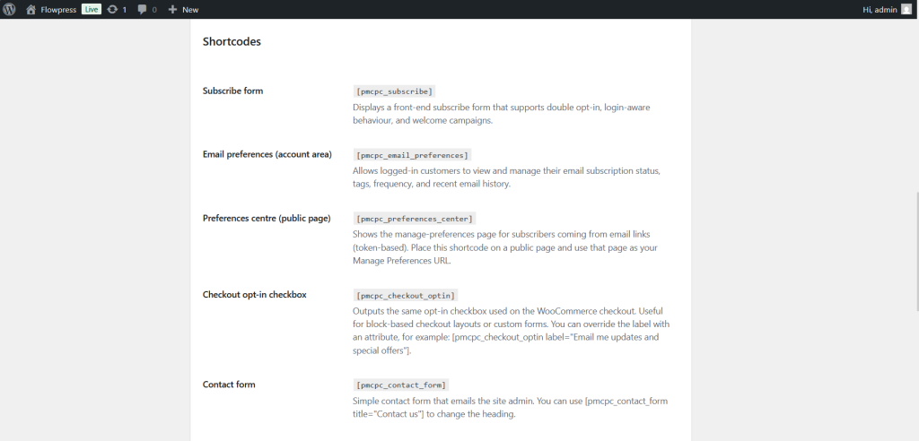 FlowPress screenshot: settings Advanced-2