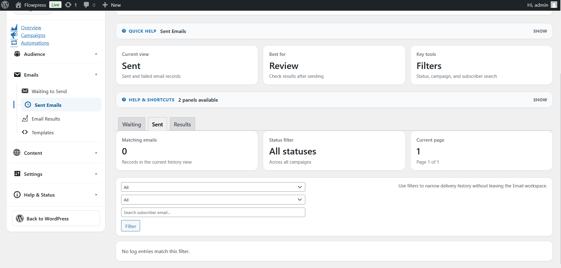 FlowPress screenshot: Email-3