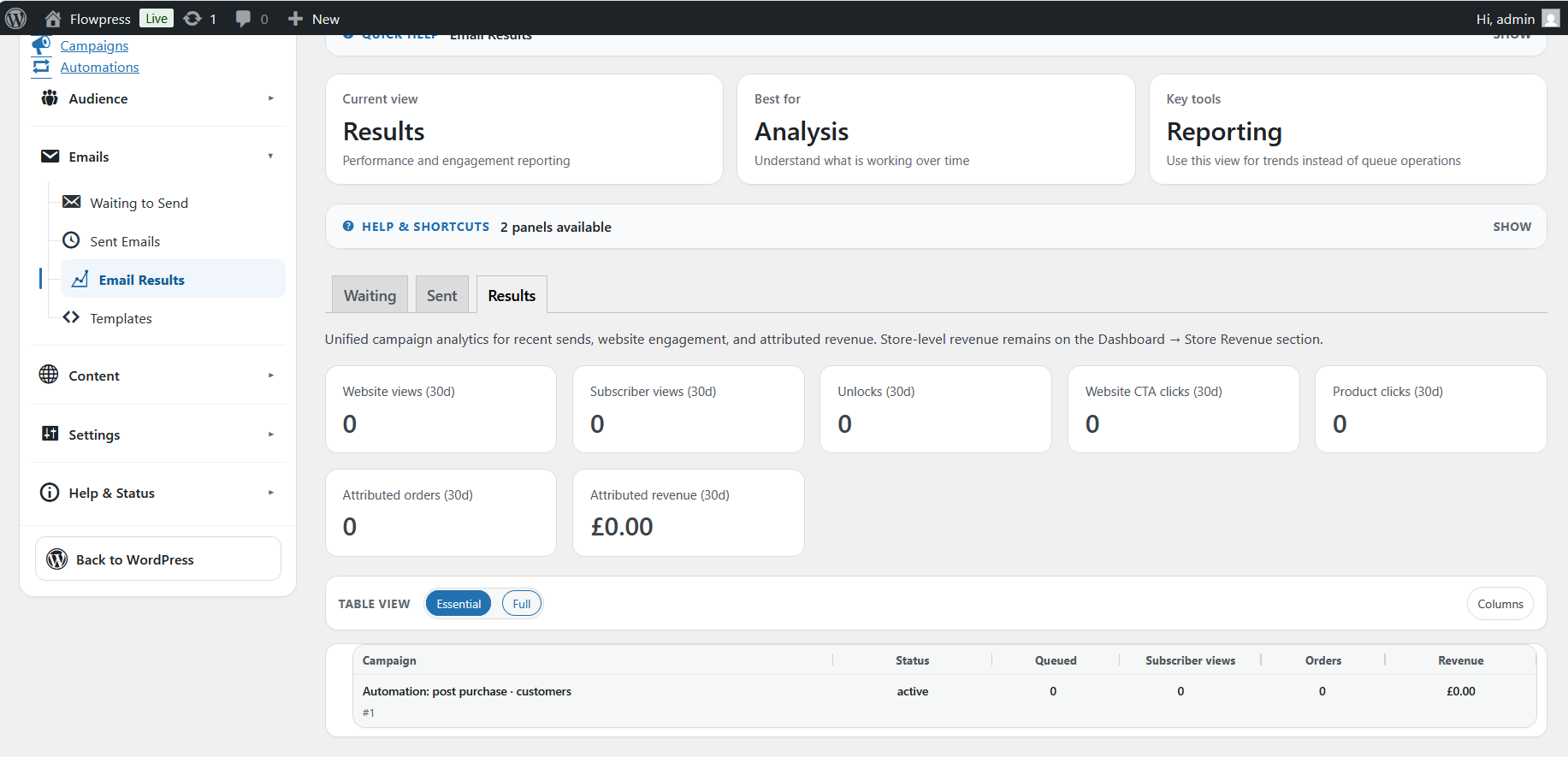 FlowPress screenshot: Email-4