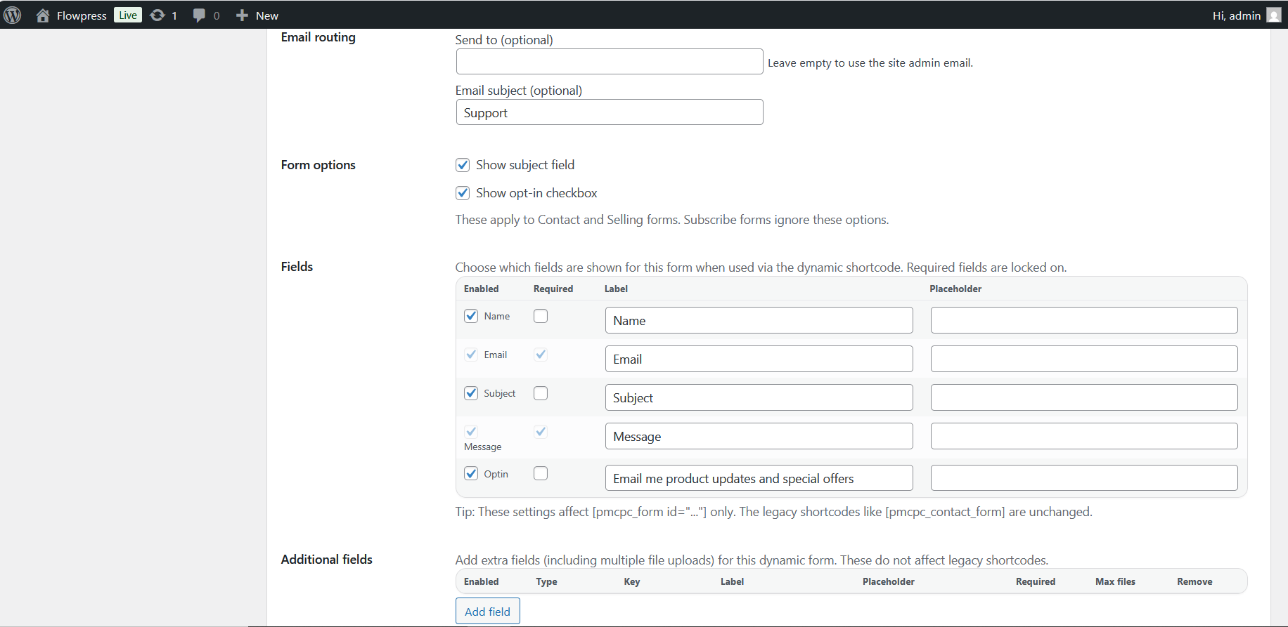 FlowPress screenshot: Forms-4