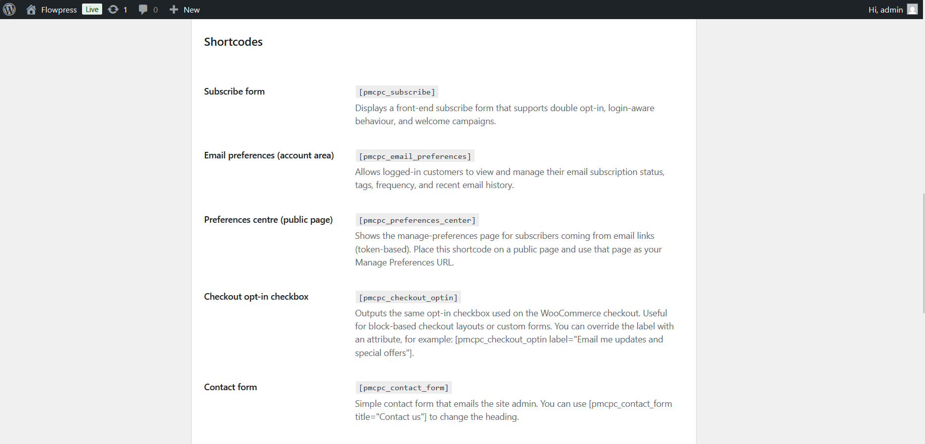 FlowPress screenshot: settings Advanced-2